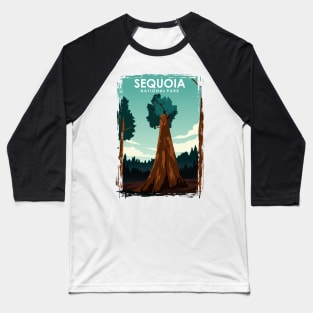 Sequoia National Park Vintage Minimal Travel Poster Baseball T-Shirt